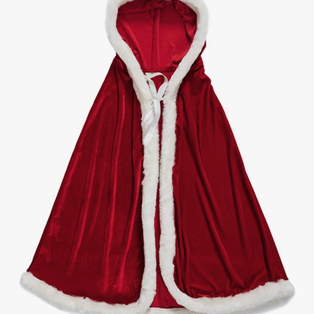 🌻 5/25 Kids velvet Christmas cloak with hood- Kids one size
